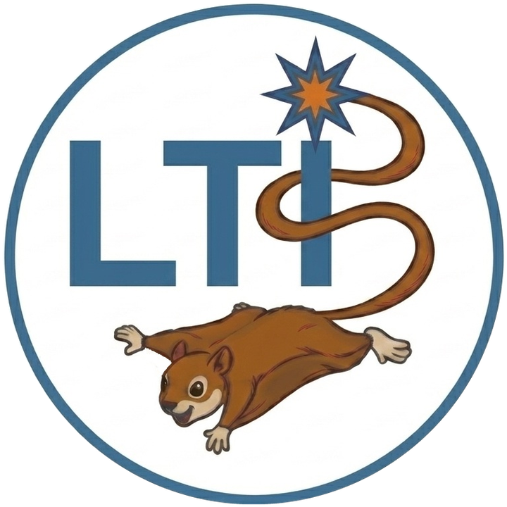 Long Tail Infrastructure logo: a flying squirrel below the letters LTI, inside a blue circle